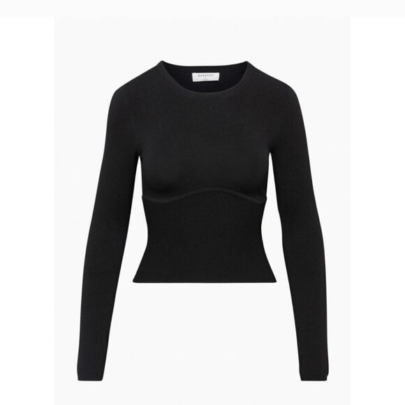 Babaton Sculpt Knit Empire Longsleeve Black Top (S) - Picture 1 of 7
